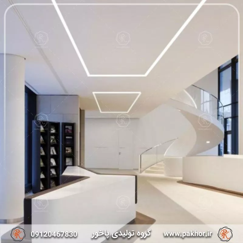 مدل صحیح چینش نور خطی کناف در سقف